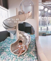 Indoor and outdoor large childrens playground Internet celebrity rotating stainless steel slide customized shopping mall outdoor scenic spot adult slide