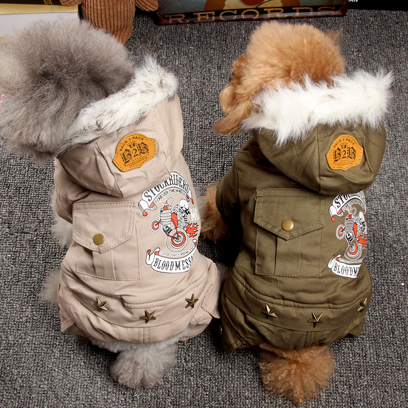 Small Dogs Clothes Warm Cotton Clothes Autumn Winter Clothing Thickened Small Dog VIP Teddy Four-leged Winter Pet Puppies