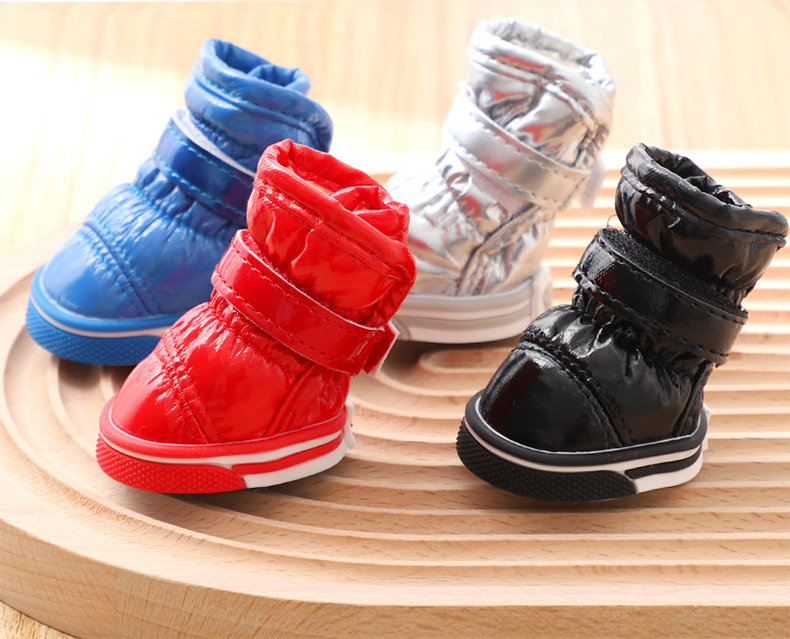 Обувь для собак 宠物狗狗鞋子比熊小型犬小狗鞋套秋冬款防滑耐磨海洋蓝保暖雪地靴