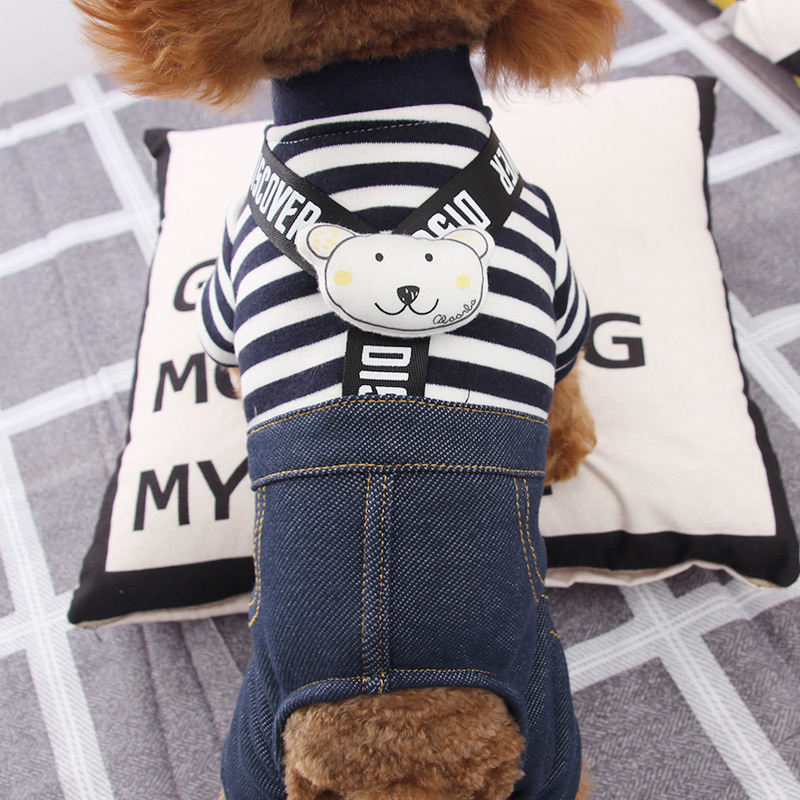 Puppies clothes teddy four-leggings better than bears Boomey autumn winter clothing Snownery small dog striped sweatshirt winter warm