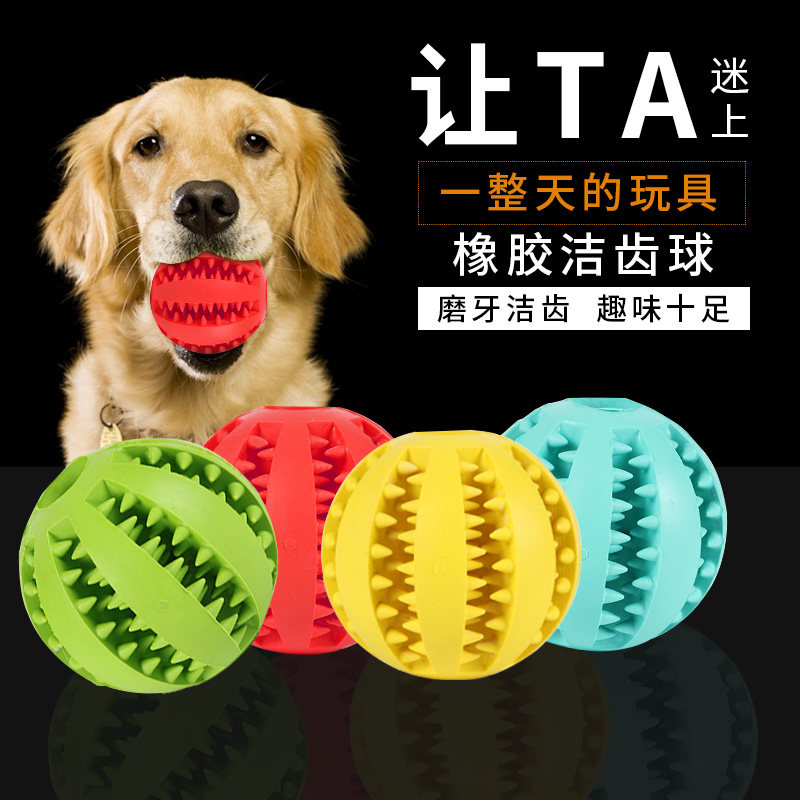 Pet toy ball dog toy grindle resistant to bite missing food ball puppies golden wow teddy teeth dog bite ball dog supplies-Taobao