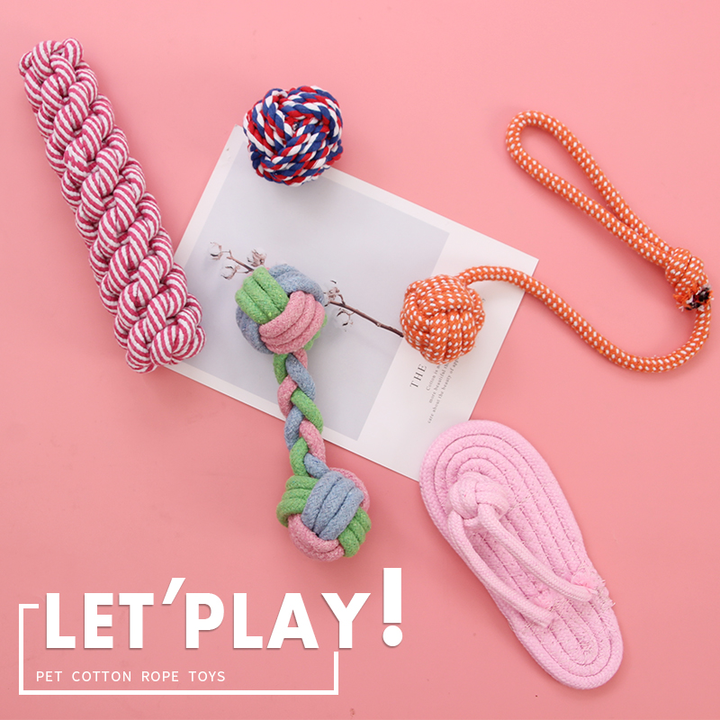 Small Puppy Toys Biting Knot Rope Toys Golden Hair Large Small Dogs Teddy Puppies Puppies Grindle Pet Dog Supplies