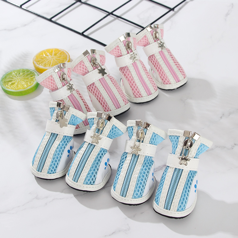 Pooch shoes winter small not dropping Teddy set of 4 VIP Pets Shoes Fall Puppy Feet Cover Breathable Shoes
