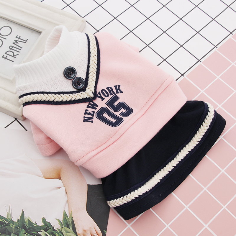 Teddy Pooch Clothes Autumn Winter Clothing Warm Bib and Beauty Mini Dog Princess Cute Young Dog Kitty Dog Dress