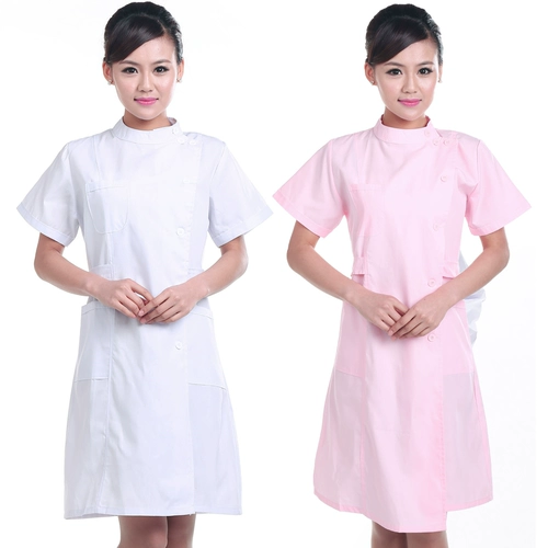 Белый халат, лонгслив, летняя униформа врача, тонкая униформа медсестры, комбинезон, короткий рукав