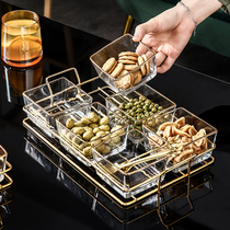 Home living room creative snack plate dried fruit snack plate snack plate Nordic light luxury glass fruit plate storage plate