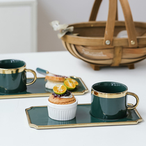 Nordic light luxury creative ceramic coffee gold with spoon set Coffee Cup coffee set Afternoon Tea Tea Cup