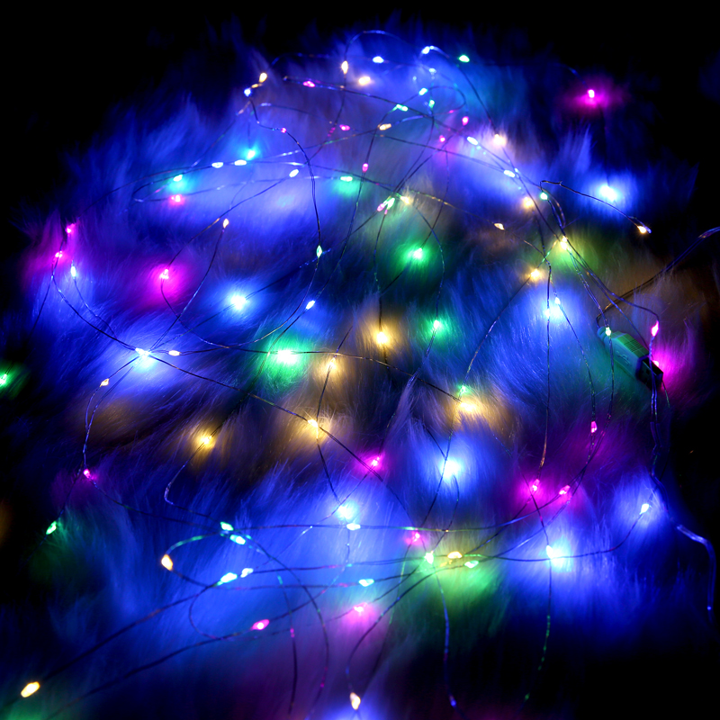 Christmas LED small colored lights flashing lights strings full of Star Net Red Room Bedrooms arranged for Christmas decorations Stars light