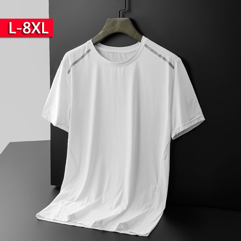 Ice Wire Mesh Speed Dry Short Sleeve Men T-Shirt Loose Gats Up Overweight Overweight Sub Sports Summer Half Sleeve Men Breathable