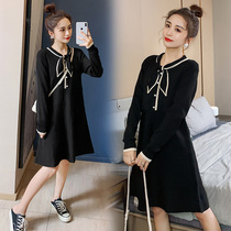 Pregnant womens clothing autumn and winter clothing with loose and reduced age even clothes for autumn and winter when they go out to thicken breast-beating blouses