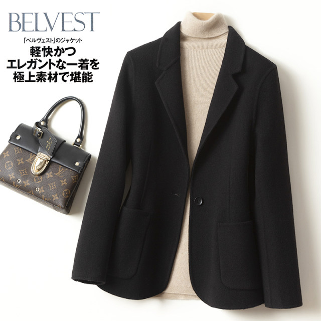 Short double-sided cashmere woolen suit