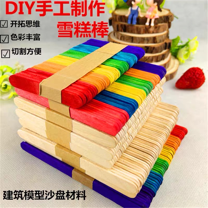 50 Pcs craft stick Ice Cream Sticks Wooden Popsicle Sticks