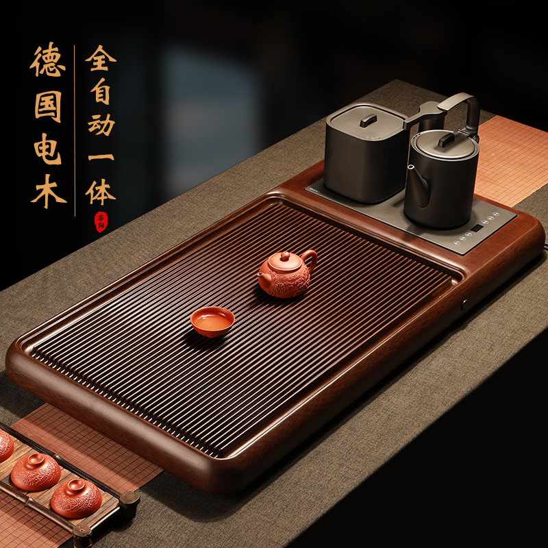 Bộ khay trà Bakelite Đức 72 món cao cấp Fenyang kèm bếp từ, dụng cụ kung fu hoàn toàn tự động sử dụng ở nước ngoài mẫu khay trà gỗ bộ ấm chén gỗ hương