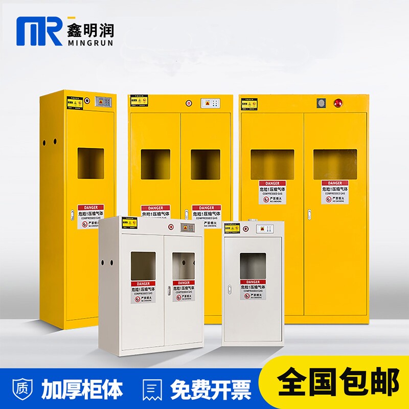 Steel Laboratory Gas Cabinet Nitrogen Acetylene Hydrogen Gas Bottle Cabinet Storage Cabinet Single Double Bottle With Intelligent Alarm