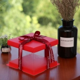 Red Festive Cake Box 4/6/8/10 дюйм однодневный двойной слой двойной слой плюс прозрачная коробка для торта на день рождения.