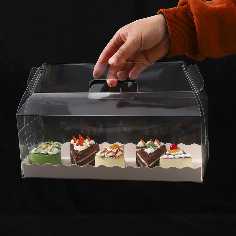Full Transparent Hand Cake Roll Case Bifacial Coated White Kanet Towels Roll Cake Box Transparent West Point Box