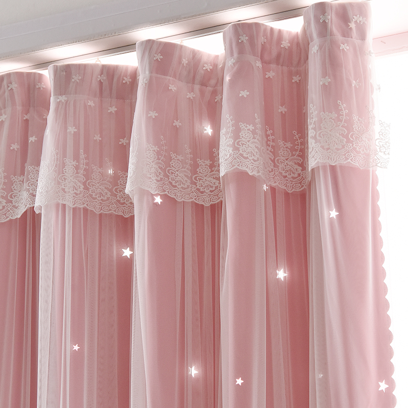 Curtain 2021 new living room bay window blackout bedroom girl Net Red children's room Princess hook dream curtain