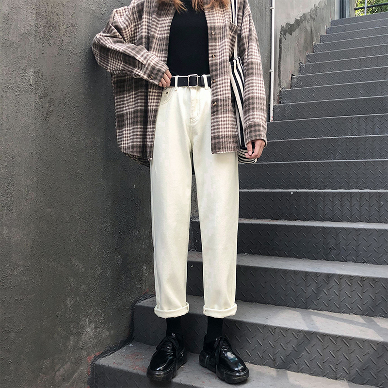 Off-White Jeans for Women, Spring and Autumn, Straight-Leg, Loose Fit, 2024 New Style, High-Waisted, Plus Size, Slimming, Fleece-Lined, Wide-Leg Dad Pants Off-White Jeans for Women, Spring and Autumn, Straight-Leg, Loose Fit, 2024 New Style, High-Waisted, Plus Size, Slimming, Fleece-Lined, Wide-Leg Dad Pants