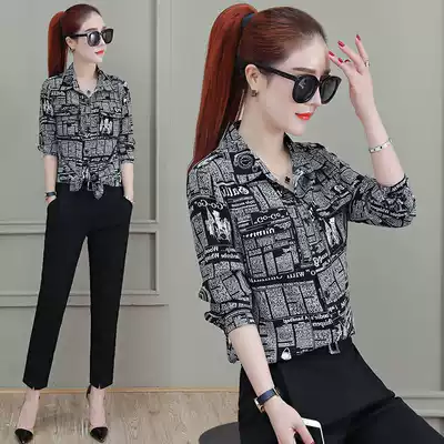 Chiffon shirt women's 2021 new spring long-sleeved top Western style small shirt wild temperament super a-grid shirt