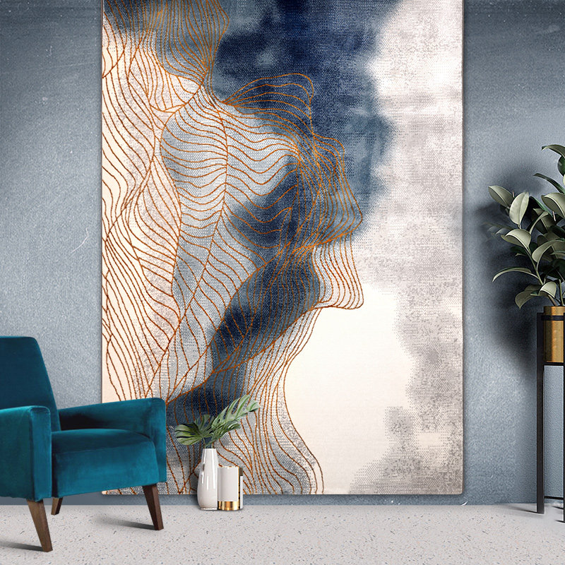 Liujin Living Room Carpet Villa Large Carpet Coffee Table Sofa Floor Mat Bedroom Bed Front Light Luxury Postmodern Abstract Carpet