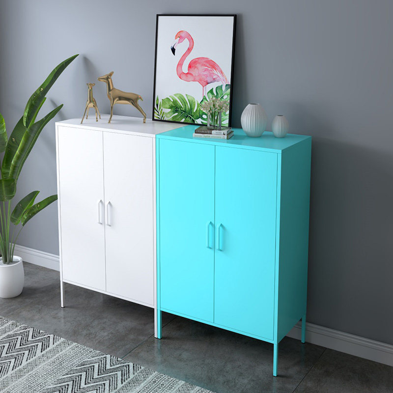 Nordic dining cabinet double door left and right dwarf cabinet Tin Cabinet Living Room Containing Wall Dining Room Lockers Modern Brief
