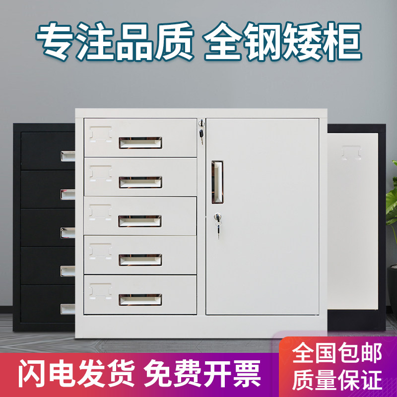 Iron leopard low cabinet File cabinet Office storage cabinet Iron file cabinet Data cabinet with lock under the table drawer cabinet