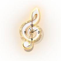 Horloge murale suspendue Simple salon canapé musique lumineuse haut de gamme note dart horloge décorative créative