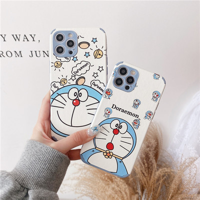 可爱机器猫适用iphone11/12promax苹果12mini手机壳xs哆啦a梦xr蓝胖子7/8plus白色xsmax硅胶x日本卡通se2羊皮