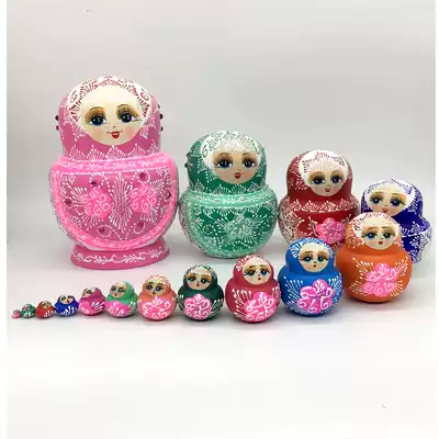 Russian doll 15-layer boutique pure handmade three-dimensional painted diamond boutique basswood gift toy ornaments