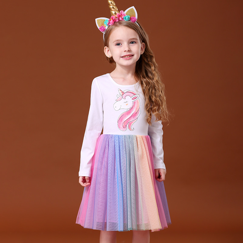 2020 trang phục siêu Tiên Cầu vồng váy New Year của cô gái mùa xuân dress New Little Girl của trẻ em.