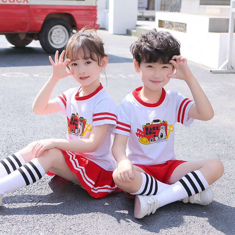 New Kindergarten Garden clothes Summer dress Short sleeves Two sets Elementary school uniforms suit children's class sportswear sportswear
