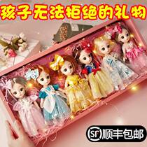 Mini Tilo Barbie doll girl ice and snow gift box set Male Pocahontas small doll Snow White toy