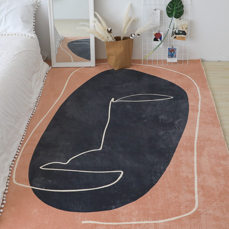 Nordic ins style living room bedroom face bedside carpet plush abstract coffee table mat modern minimalist trend customization