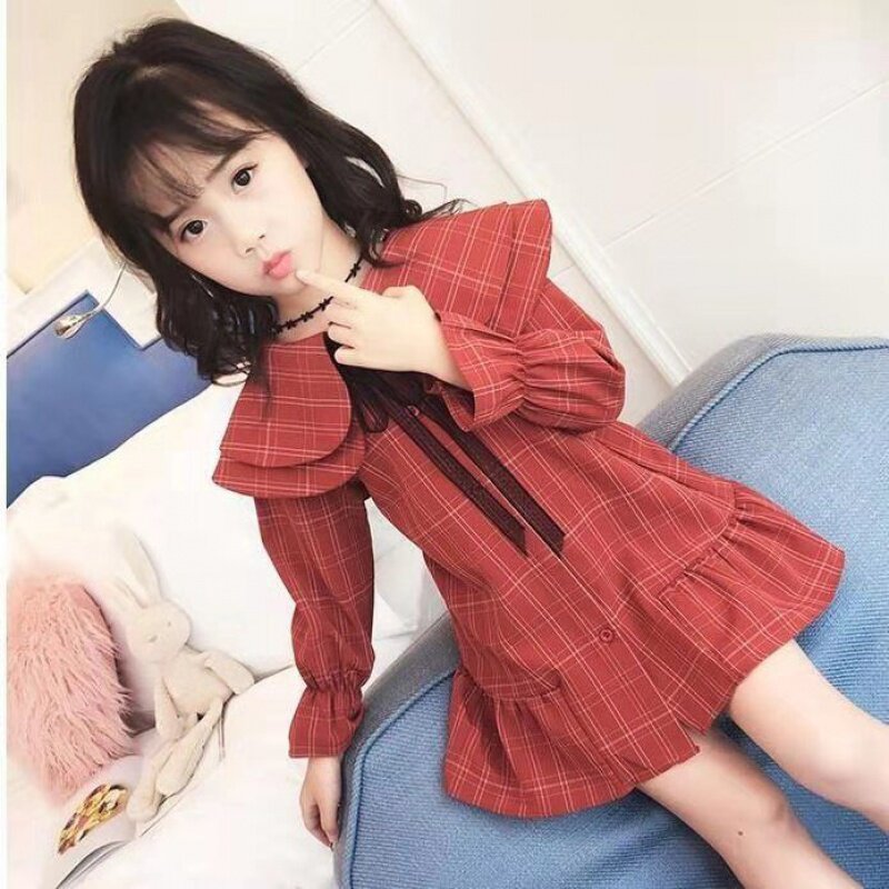 Children's wear girls dress autumn 2020 new Korean version long sleeve foreign style sweet skirt children baby princess dress