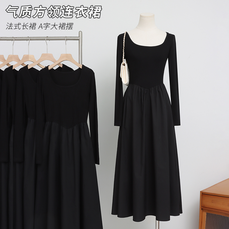 Hepburn-Style Long-Sleeved Black Dress for Women, 2026 New Spring Base Layer French High-End Long Dress for Autumn and Winter Hepburn-Style Long-Sleeved Black Dress for Women, 2026 New Spring Base Layer French High-End Long Dress for Autumn and Winter