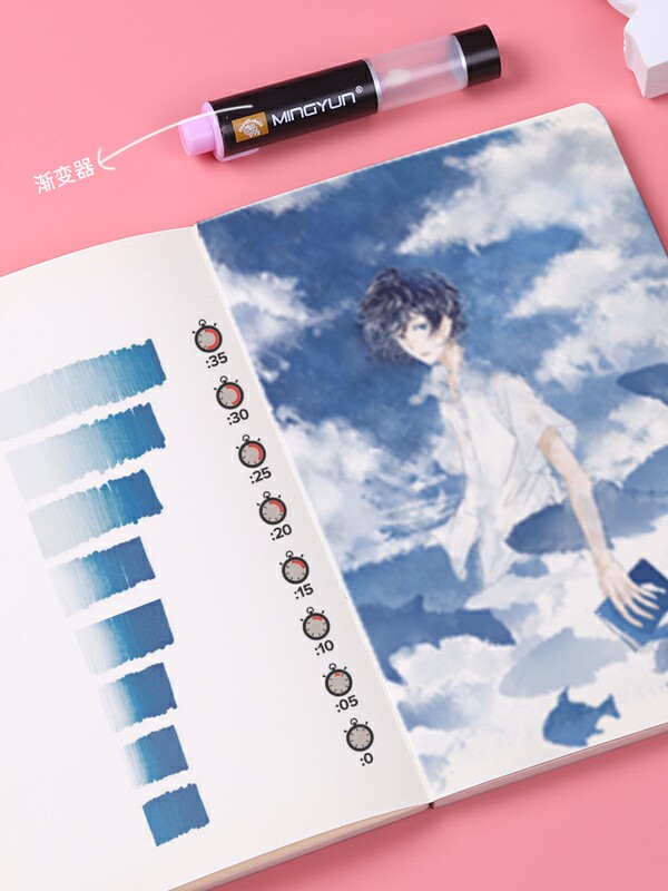 (Buy 3 get 1 free)Marker gradient color painting brush Double head will change color marker marker animation students hand-drawn stick figure pen 1 change 10 colors