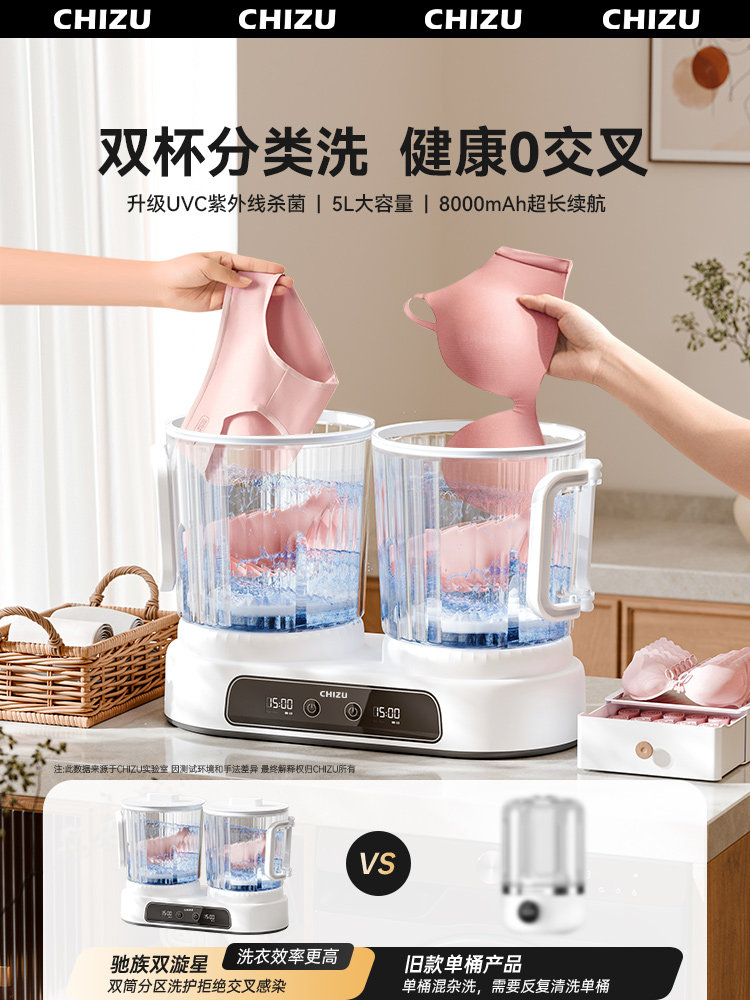 Mini Wireless Portable Washing Machine for Underwear and Socks, Automatic Laundry Cup Gadget