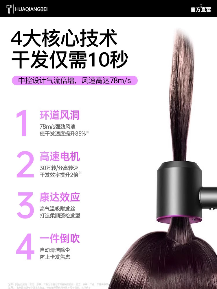 Hair Dryer with Negative Ions for Hair Care, Silent and Quick-Drying, Household Hair Dryer, Huaqiangbei Powerful High-Speed Hair Dryer, Official Genuine Product