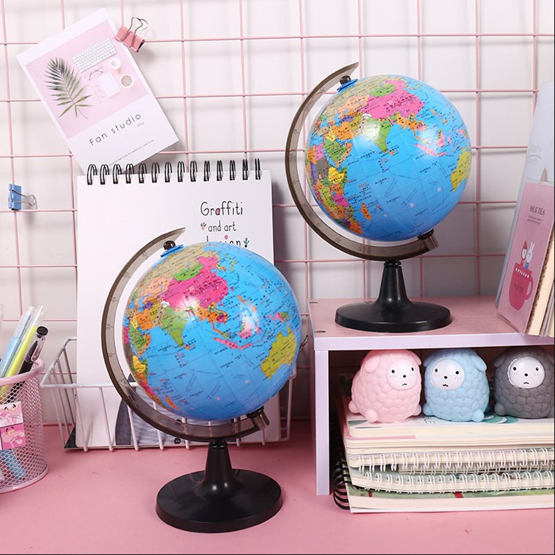 Rotating HD globe for students with junior high school students High school students children's trumpet world map teaching ornaments