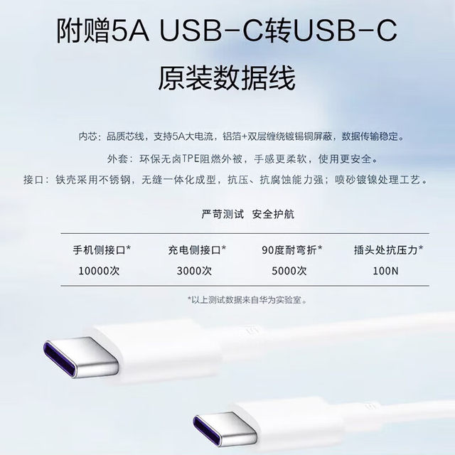 Huawei Original 65W Dual-Port Gallium Nitride Charger Matebookx/E/X Pro/13/14 Mobile Phone Tablet Notebook Universal Super Fast Charging Gan Charging Head Max Official Flagship Genuine Product