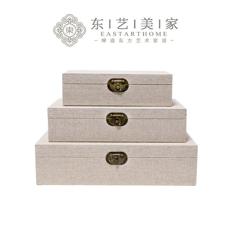 New Chinese style solid wood jewelry box model room Villa storage box bedroom dressing table jewelry decoration box decoration decoration decoration