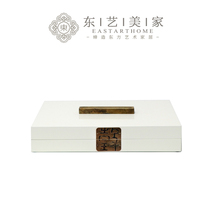Modern new Chinese white paint jewelry box Model room dresser dressing room storage box ornaments soft decorations