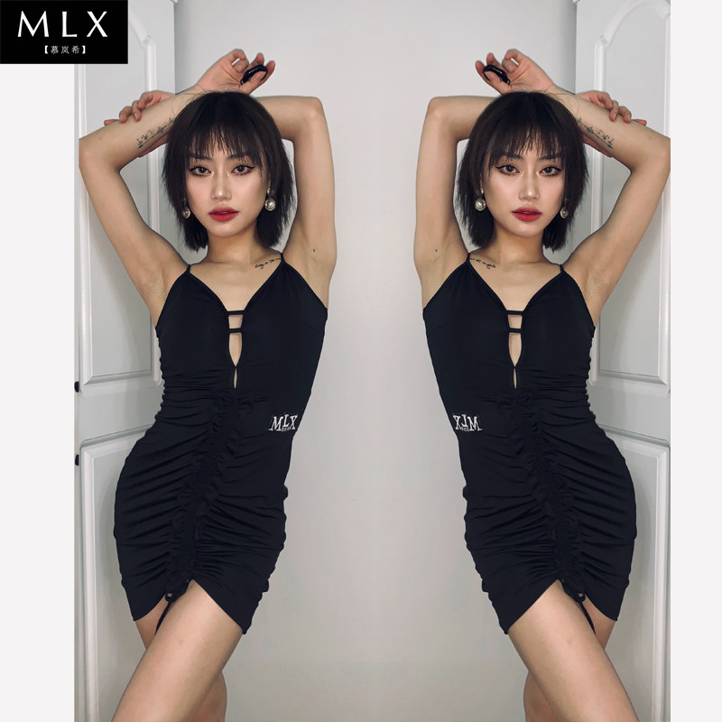 MLX 6523 summer new national standard dance practice gown Latin woman hanging with beautiful back dress