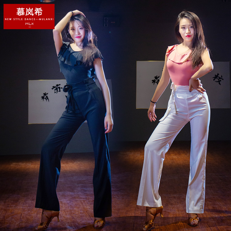 Mulanxi's new national standard modern dance wide-leg pants professional college art examination Latin dance adult women's high-waisted flower bud pants