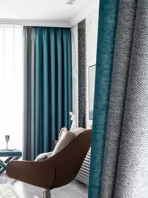 Color-matching curtain 2021 new living room modern simple light luxury cloth bedroom shade shading heat insulation sunscreen stitching