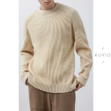 Kuyiou/плечо 3D Point Pure Wool Siteboy Pit Strest свободная круглая ошейник Зимний мягкий клейкий свитер мужчина