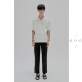 Хлопковая шелковая футболка polo с молнией, на молнии, короткий рукав