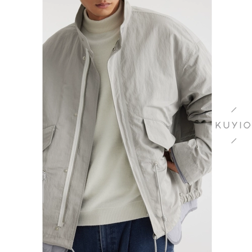 KUYIOU/Съемная хлопковая куртка на подкладке из тыквы, 3-сторонняя одежда, свободная хлопковая куртка с воротником-стойкой M65 для мужчин