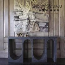 Milan Fashion Entrance Table Creative Arched Table Italian Minimalist Partition Table Hall Decoration Cabinet Personality Entrance Table