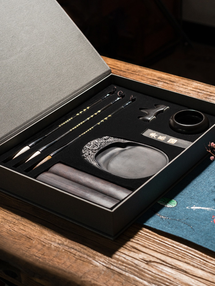 Zhang Xiaofeng's Calligraphy Four Treasures Set: Brush, Ink, Paper, and Inkstone, Complete Beginner Set, Full Set of Ornaments, Brush Holder, Inkstone, Ink Stick, Calligraphy Pen, Pen Holder, Pen Hanger, Special Gift for Beginners, Ink